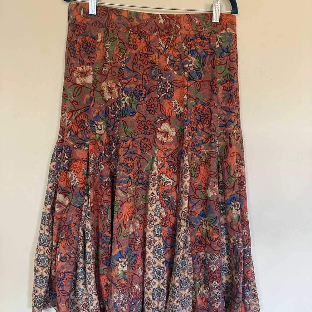 Vintage Coldwater Creek A-Line Skirt -‎ Multicolor Floral - Picture 2 of 7